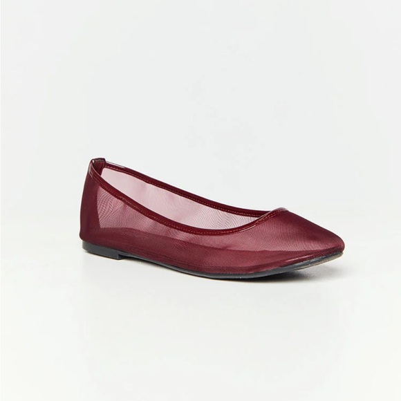 Cherry red mesh ballet flats - Picture 1 of 5